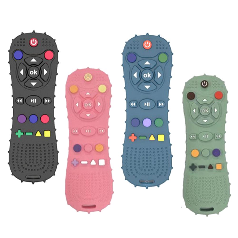 Teething Toys Remote Control Shape Silicone Molar Stick Teether Chew Toys For 3+ Months Infant Toddlers