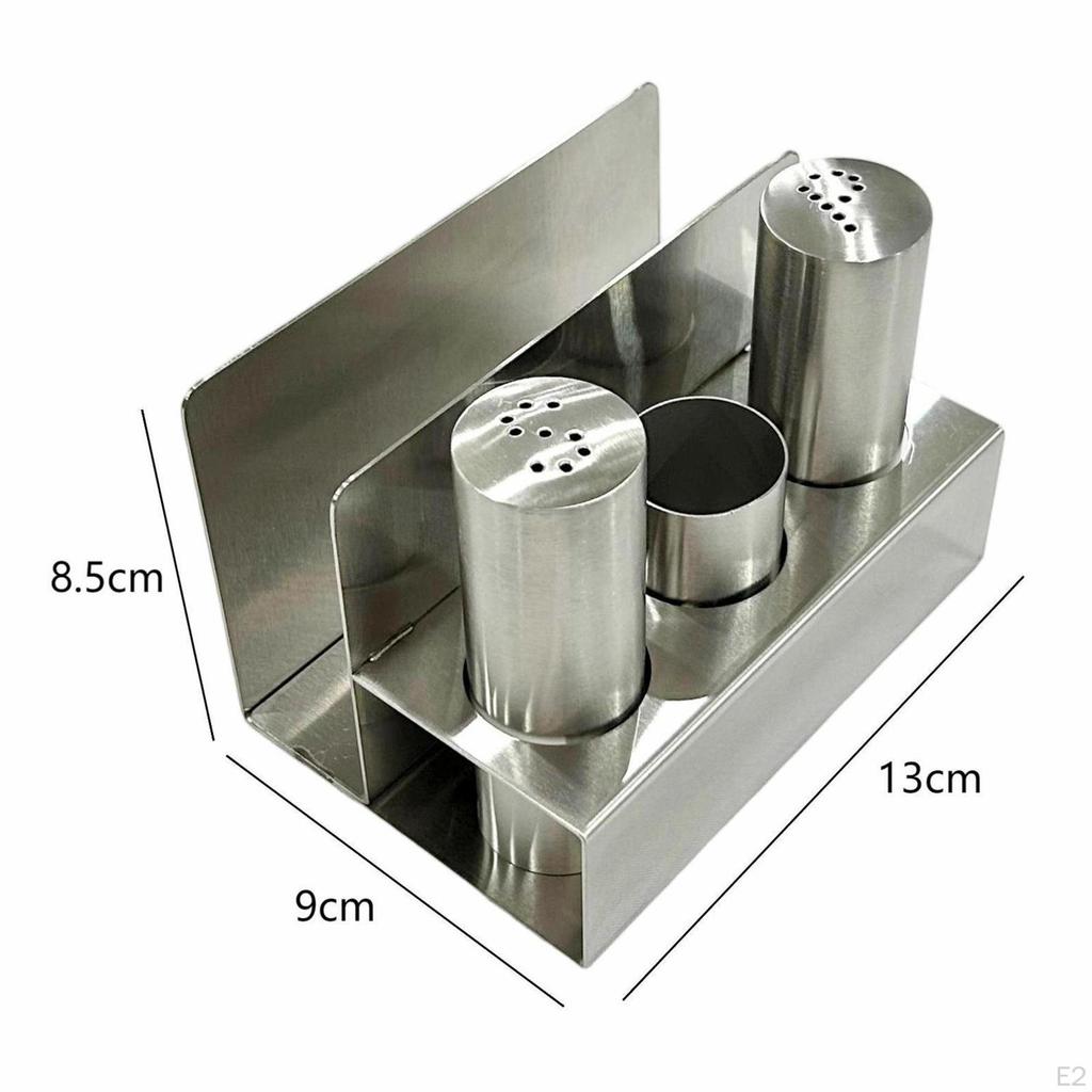 and Pepper Shaker Set Condiment Jars with Base Accessories Toothpick Holder Napkin for