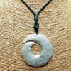 [Stone Town] Auspicious Design Magatama Jadeite Necklace with Carved Genuine Jadeite Natural Stone String, Antique Style