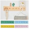 7 Hooks Door Back Clothes Hook Wooden Decorative Hook  For Kitchen Bathroom Bedroom