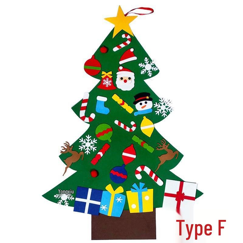 Children's DIY Felt 3D Christmas Tree with Handmade Ornaments