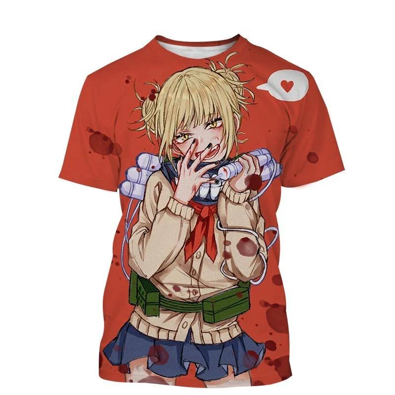Anime Character Himiko Toga 3D Print Man/ Women Casual Fashion O Neck T-shirts Short Sleeve Tops Fashion Unisex Clothing