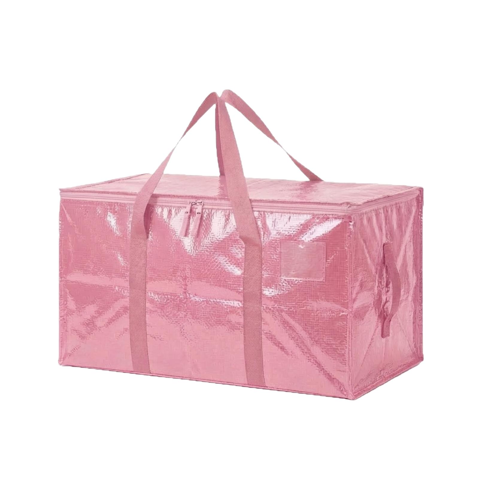 Large Waterproof Woven Storage Bag PE Material Heavy Duty Handle Moving Bag for Travel Storage and Organization with Zipper Closure One Size