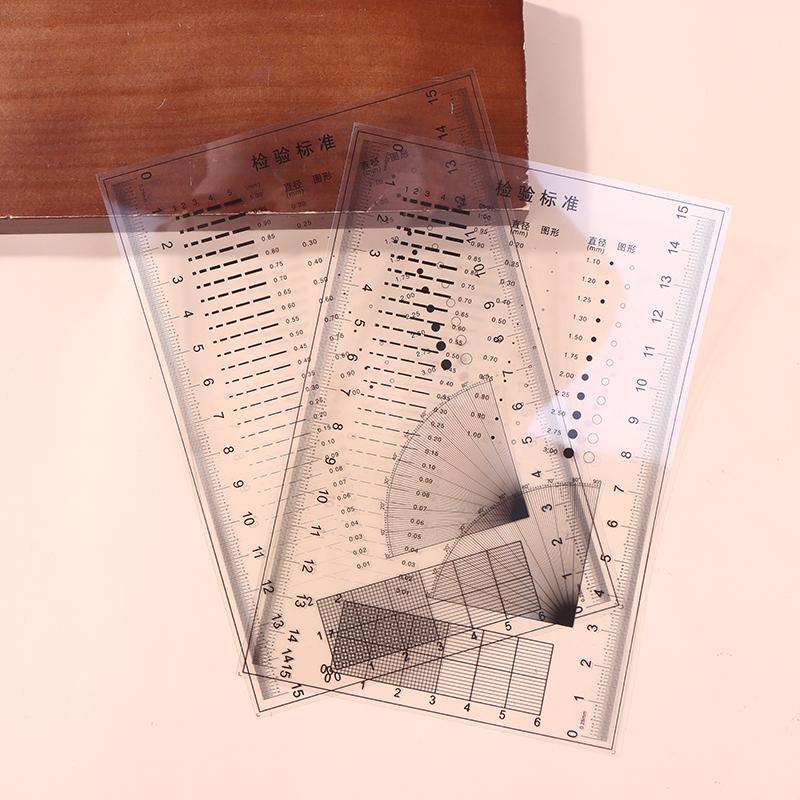 

1/2Pcs Inspection Ruler Surface Pore Test Card Calibration Ruler Point Gauge Inner Diameter Microscope Micrometer 2pcs