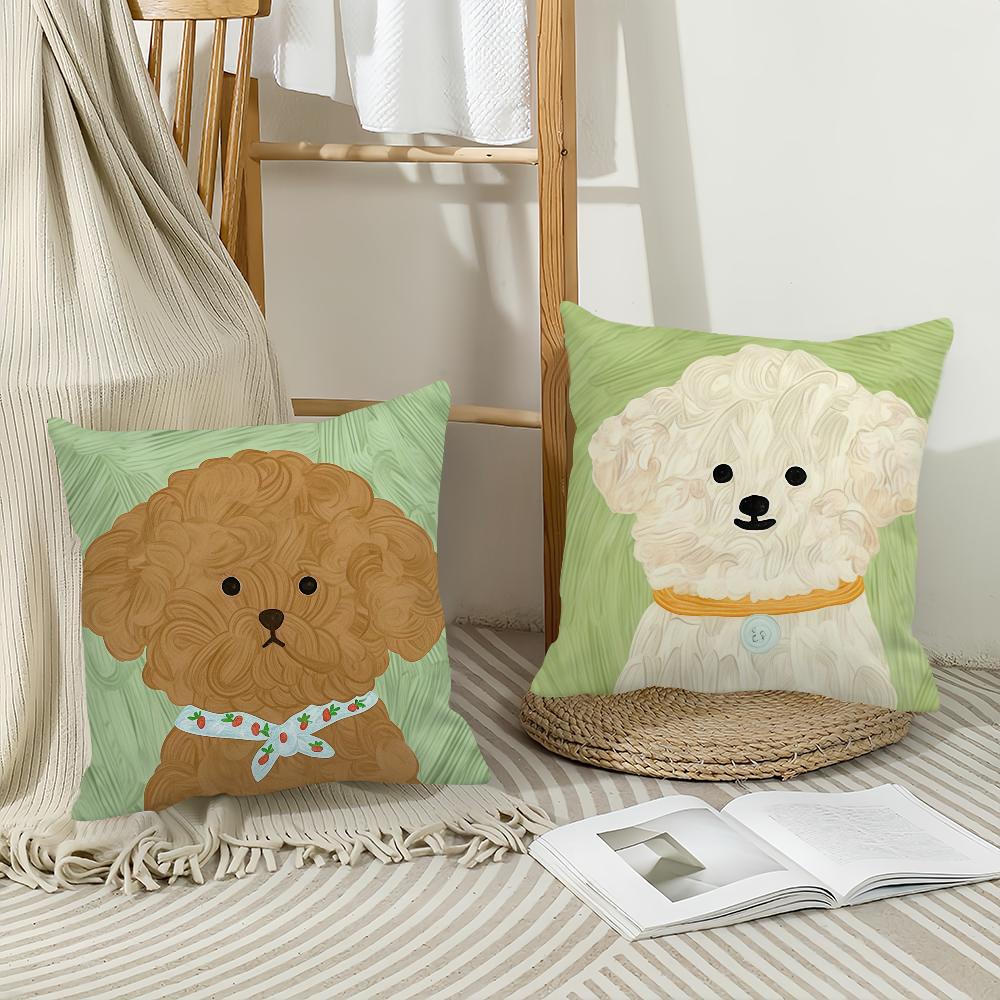 Cute Dog Cartoon Pillow Case Office Cushions Suitable For Sofa Car Bedroom Decorative Cushion Cover