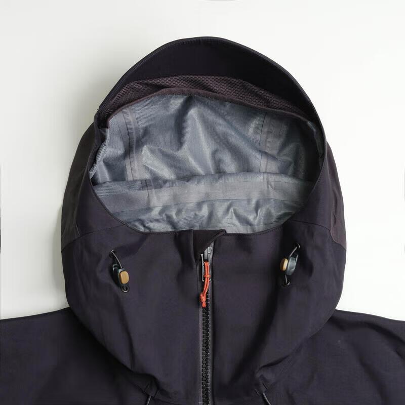 DECATHLON MT 500 Waterproof Breathable Long Sleeve Mountain Hiking FORCLAZ Waterproof Breathable Abrasion Jacket Men's Carbon Grey/Black