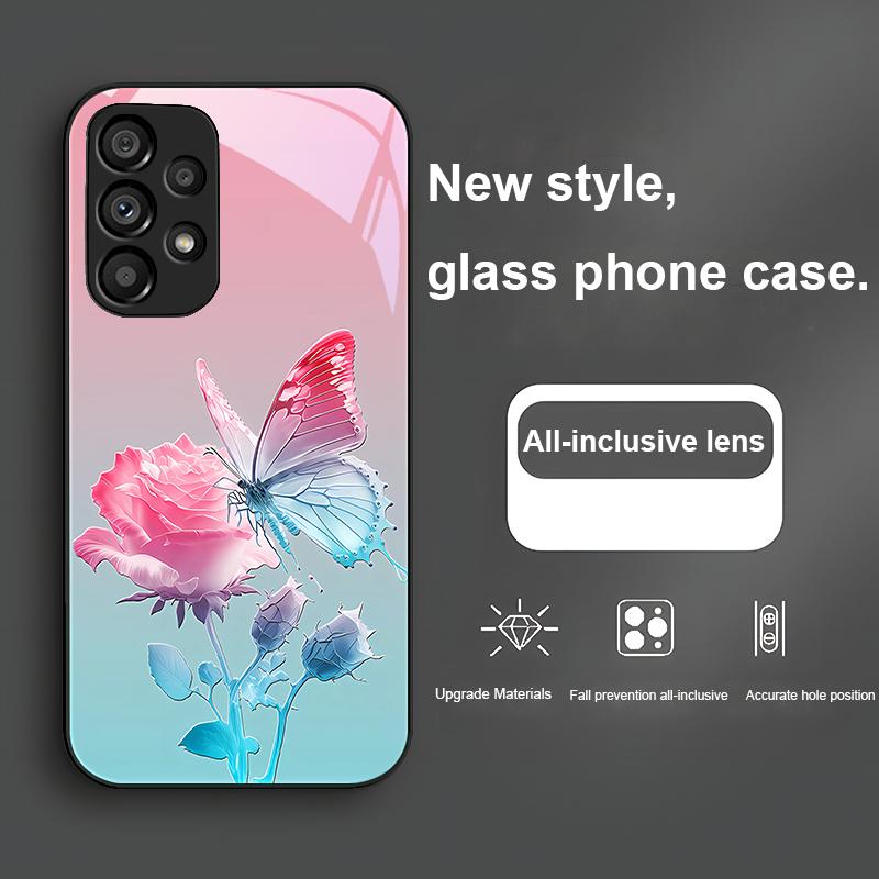 Motyl Stopniowy Czerwony Do Samsung Galaxy Note 10 Plus S20 21 FE S23 Ultra S8 9 A70 72 73 50 51 52 53 Szkło Hartowane Etui Na Telefon