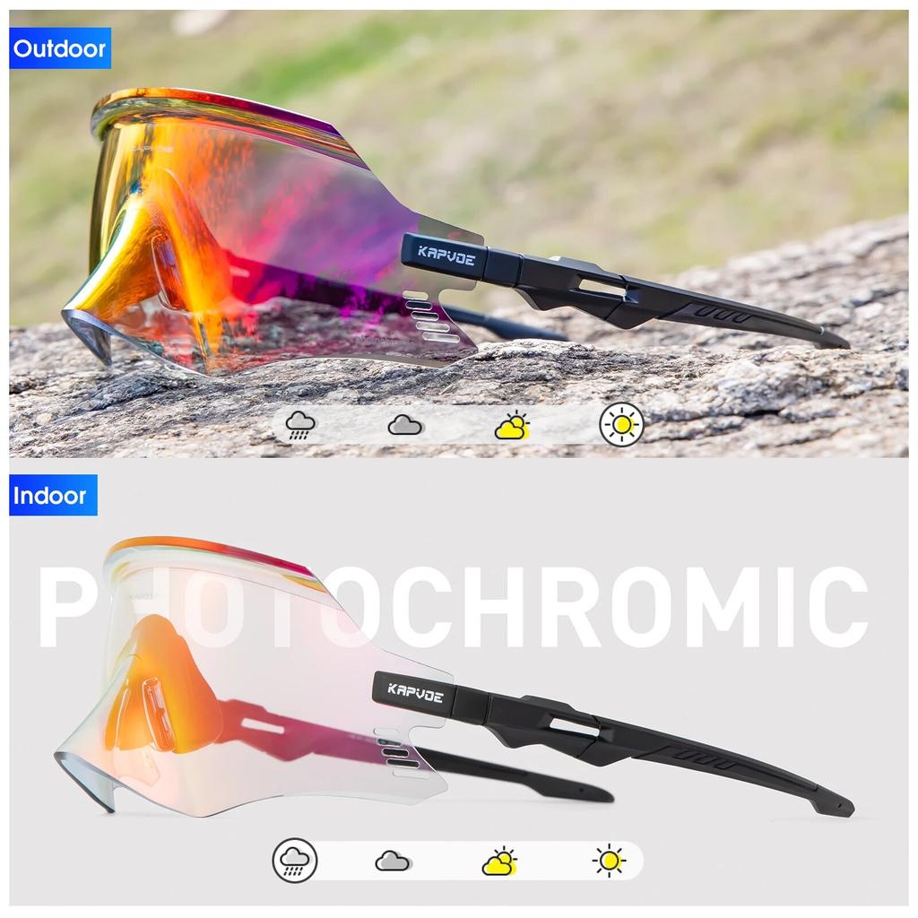 Red or Blue Photochromic Cycling Glasses Bike Bicycle Glasses Sports Men's Sunglasses MTB Road Cycling Eyewear Goggles