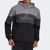 Adidas Originals Trefoil Colorblock Fleece Hoodie Men Hoodie Grey Black GD5796