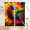 Hummingbird and Flowers Print Light-Filtering Curtain Panels 2 Piece Polyester Rod Pocket  Decorative Curtains for Bedroom
