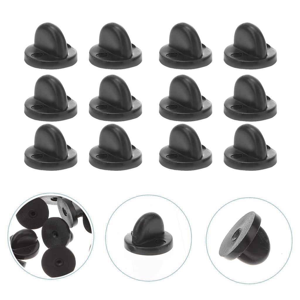 Rosenice 100 Stück Schwarze Gummi-Rückseiten-Anstecknadeln, 1,10 x 1,10 x 0,28 Zoll, Ersatz-Anstecknadeln für Uniformabzeichen, Krawattennadeln und Anstecknadeln, Perfekt