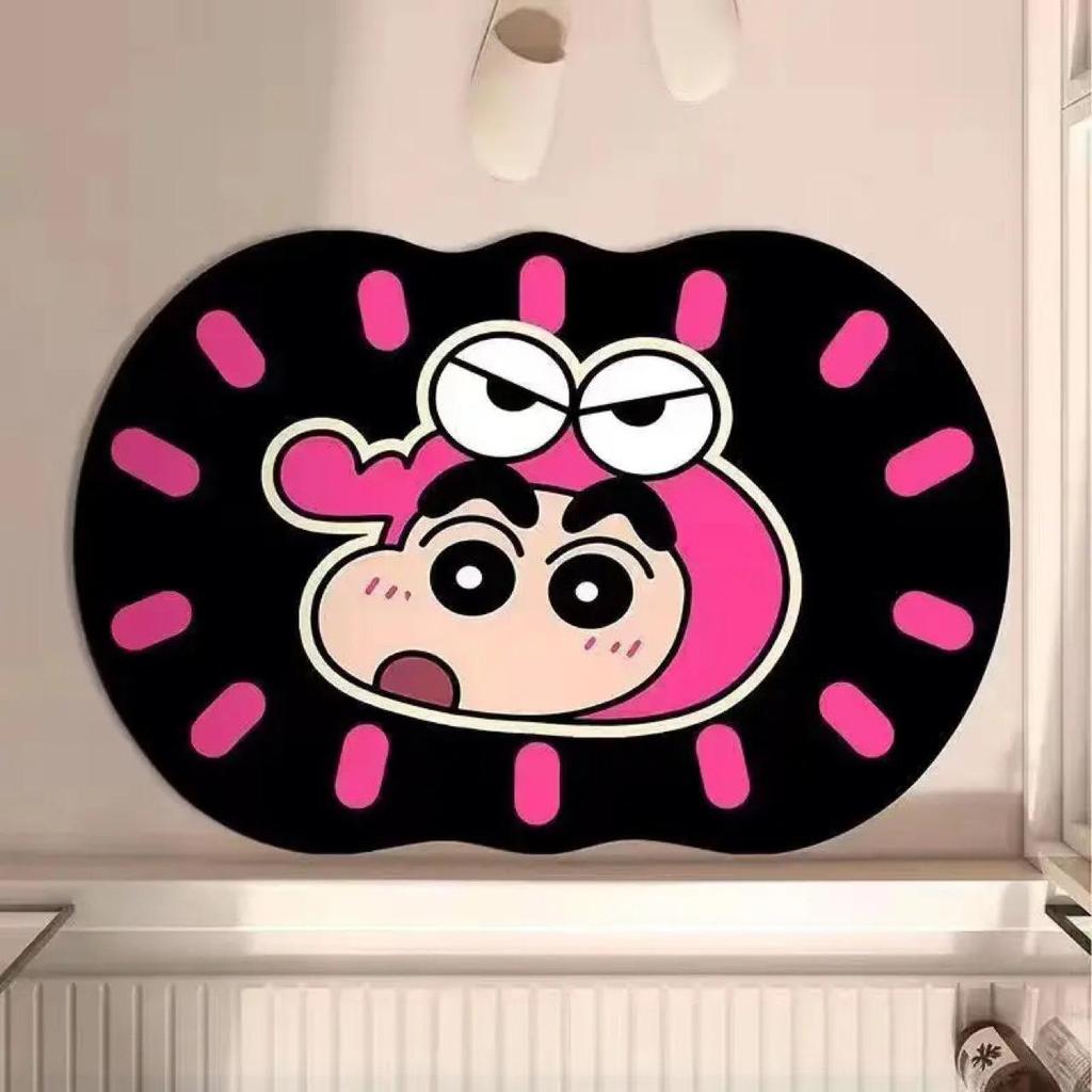 Cute Cartoon Quick-Dry Diatomaceous Earth Bathroom Mat - Non-Slip, Absorbent Foot Pad for Toilet & Entrance