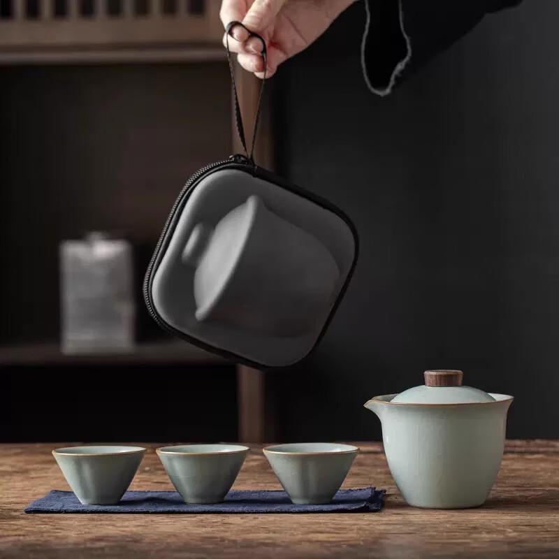 Portable Ru Kiln Kung Fu Travel Tea Set
