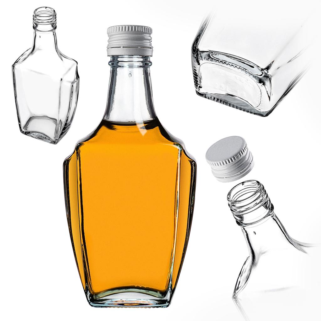 KADAX Skleněná láhev na likér 250ml s uzávěrem 5ks