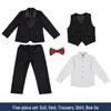 Fashionable Boys' Solid Color Blazer Suit for Piano Performance and First Birthday