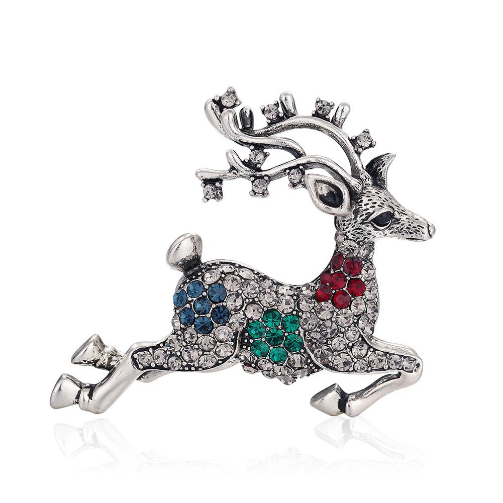 Women Lady Creative Cartoon Sika Deer Brooch Clothing Accessories Christmas Xmas Gift
