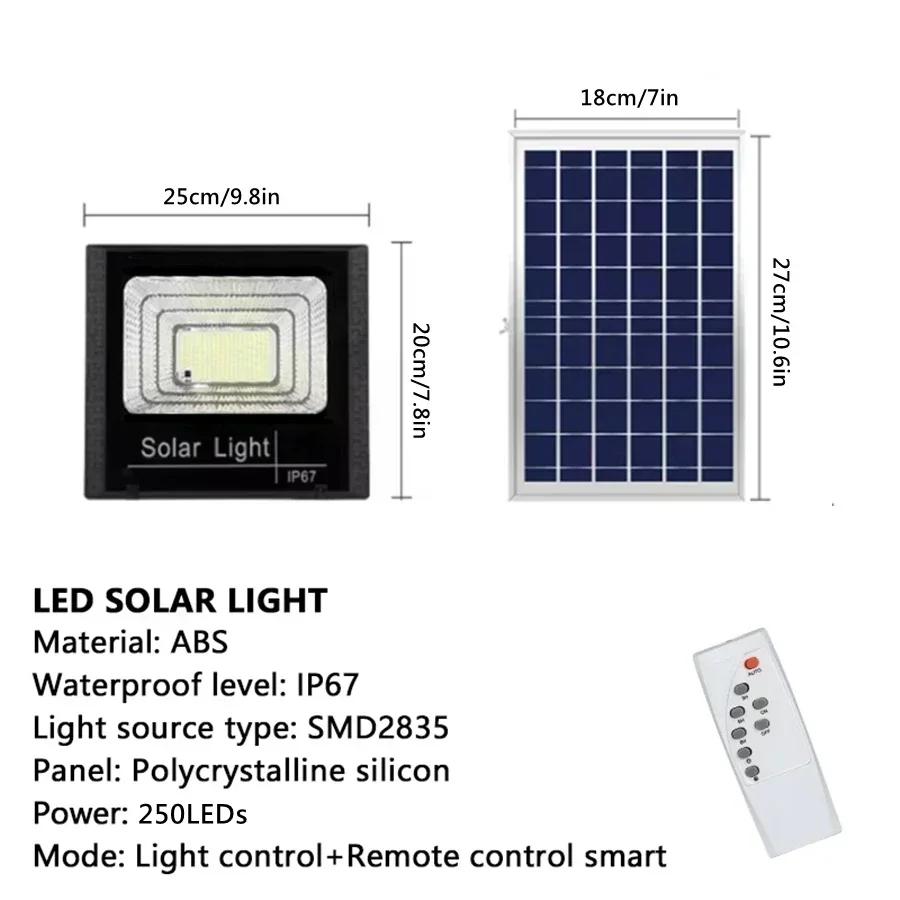 30-500W Solar Flood Lights with Remote Control Outdoor IP67 Waterproof Solar Powered Spotlight Solar Reflector Wall Lamps Hot