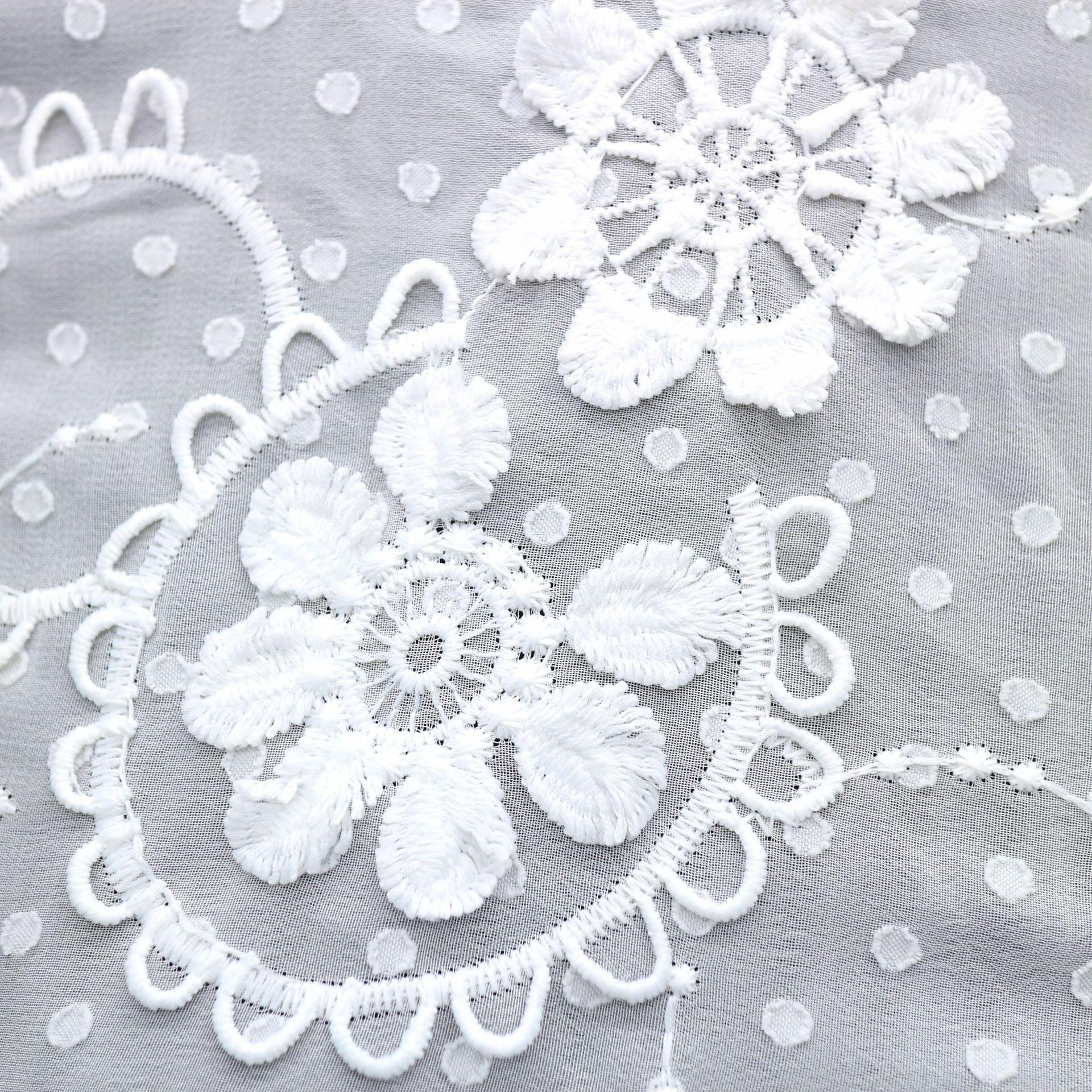 

Spring And Summer Milk Silk Three-Dimensional Flowers Heavy Industry Chiffon Bottom Embroidery Lace Embroidery Fabric, Dress Fabric Accessories HJX37232