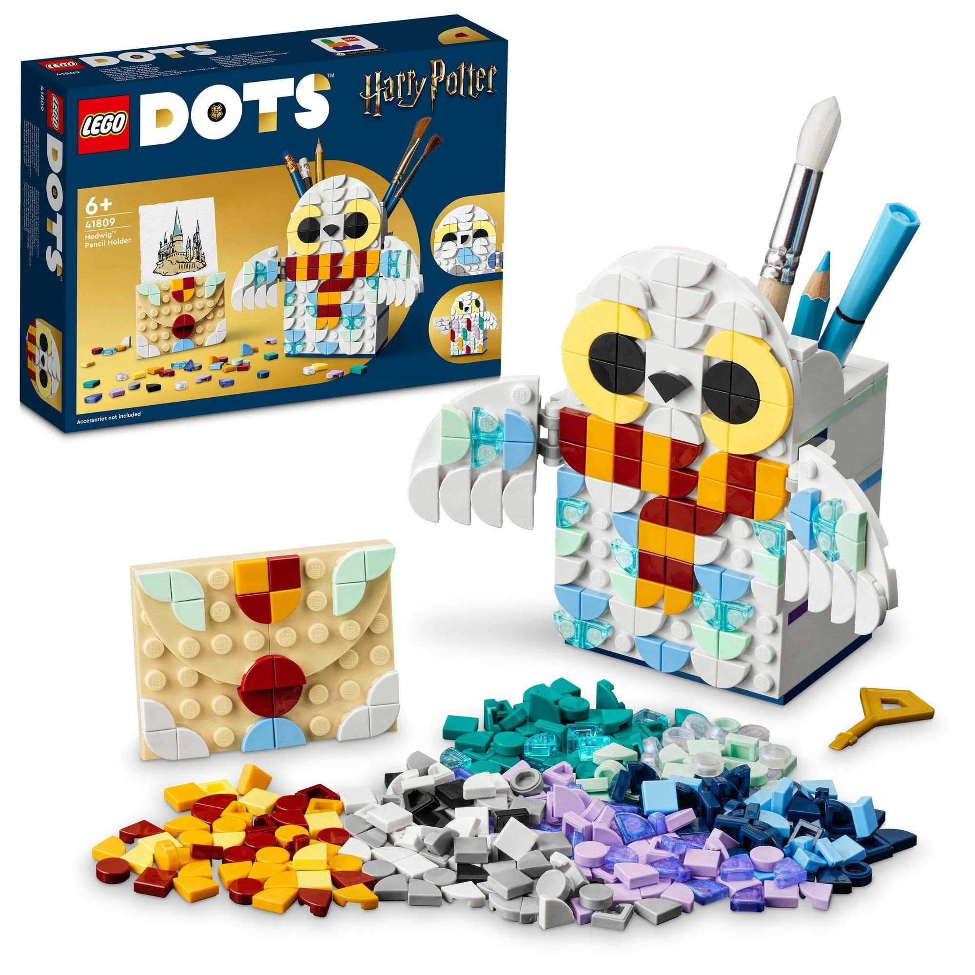 

LEGO DOTS Hedwig™ Pencil Stand 41809, a fantastic gift for boys and girls ages 6 and up.