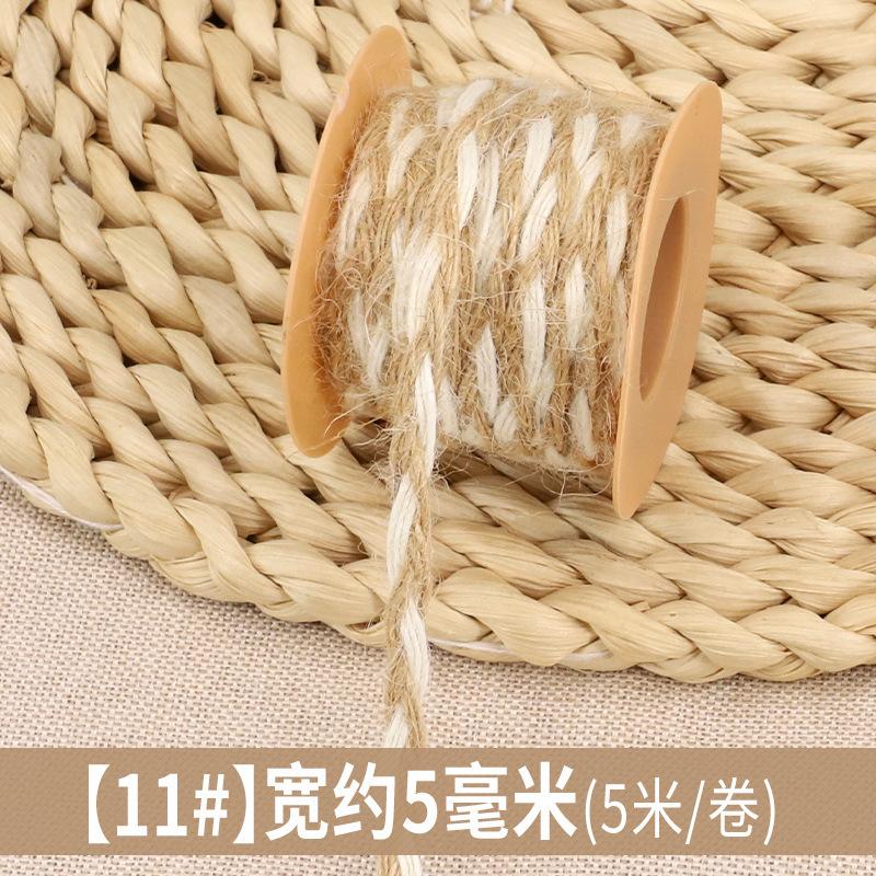 Handmade Diy Hemp Rope Woven Rope Kindergarten Ring Creative Decorative Material Vase Wax Rope Strong Wear-Resistant Flat Rope
