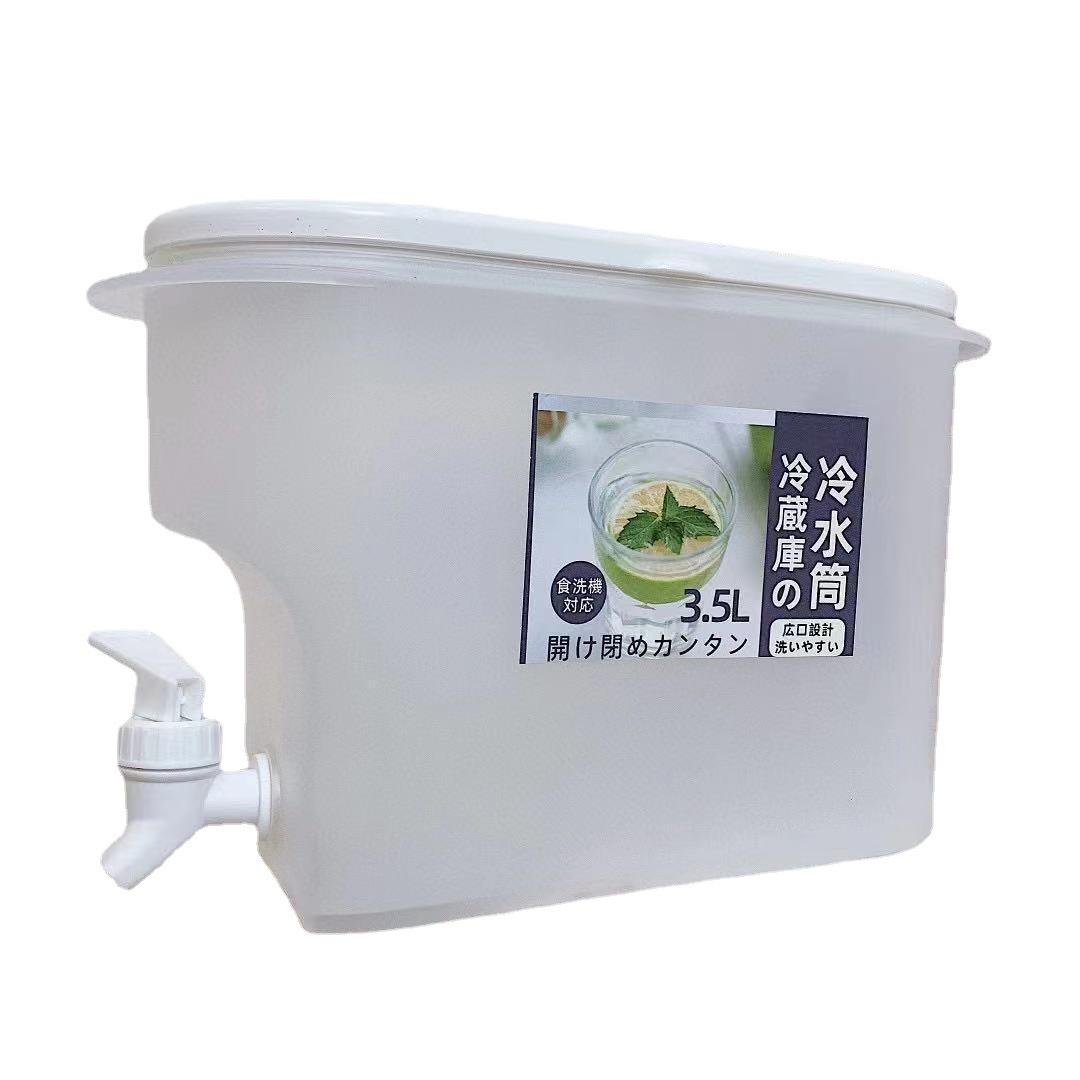 

Кувшин для холодной воды, Летнее ведро для холодной воды, Емкость для напитков и сока большого объема с краном, Бытовое ведро для сока, Ведро для напитков в холодильник 3.5L белый