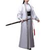 Hanfu Cosplay Samurai Style Long Chinese Halloween Unisex Costume Hero, Scholar, Costume, Sleeves, Clothing, 3-Piece Set, Costume, (White, M)