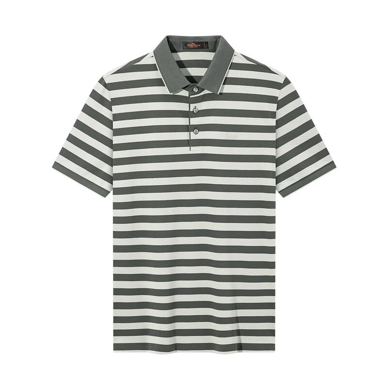 Men's Striped Short-Sleeve Polo Shirt