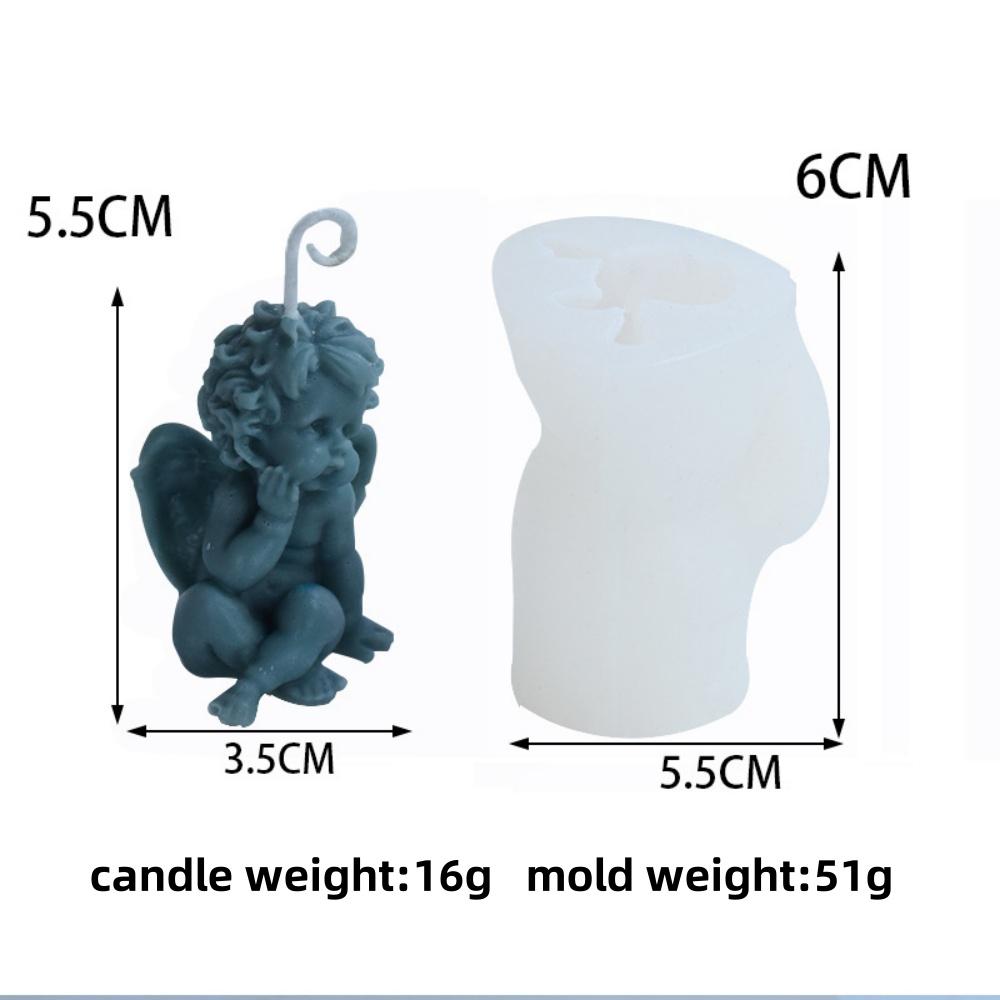 3D Flower Picking Girl Candle Silicone Mold DIY Wishes Wings Girl Candle Gypsum Soap Resin Mold Chocolate Cake Baking Tool Gift