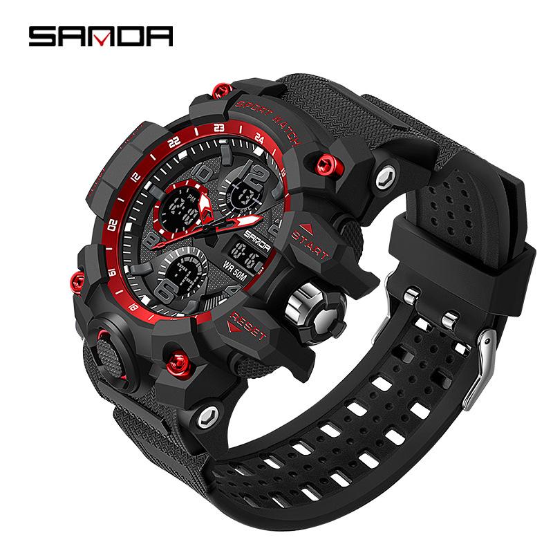 Sanda Youth Fashion Luminous Waterproof Shockproof Alarm Men's Watch
