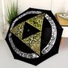 Guarda-chuva Automático Dobrável Wisdom Power Legend of Zelda com Estrutura de Ferro Resistente, Guarda-chuva Compacto Portátil para Viagem Uso em Todas as Estações Festas014