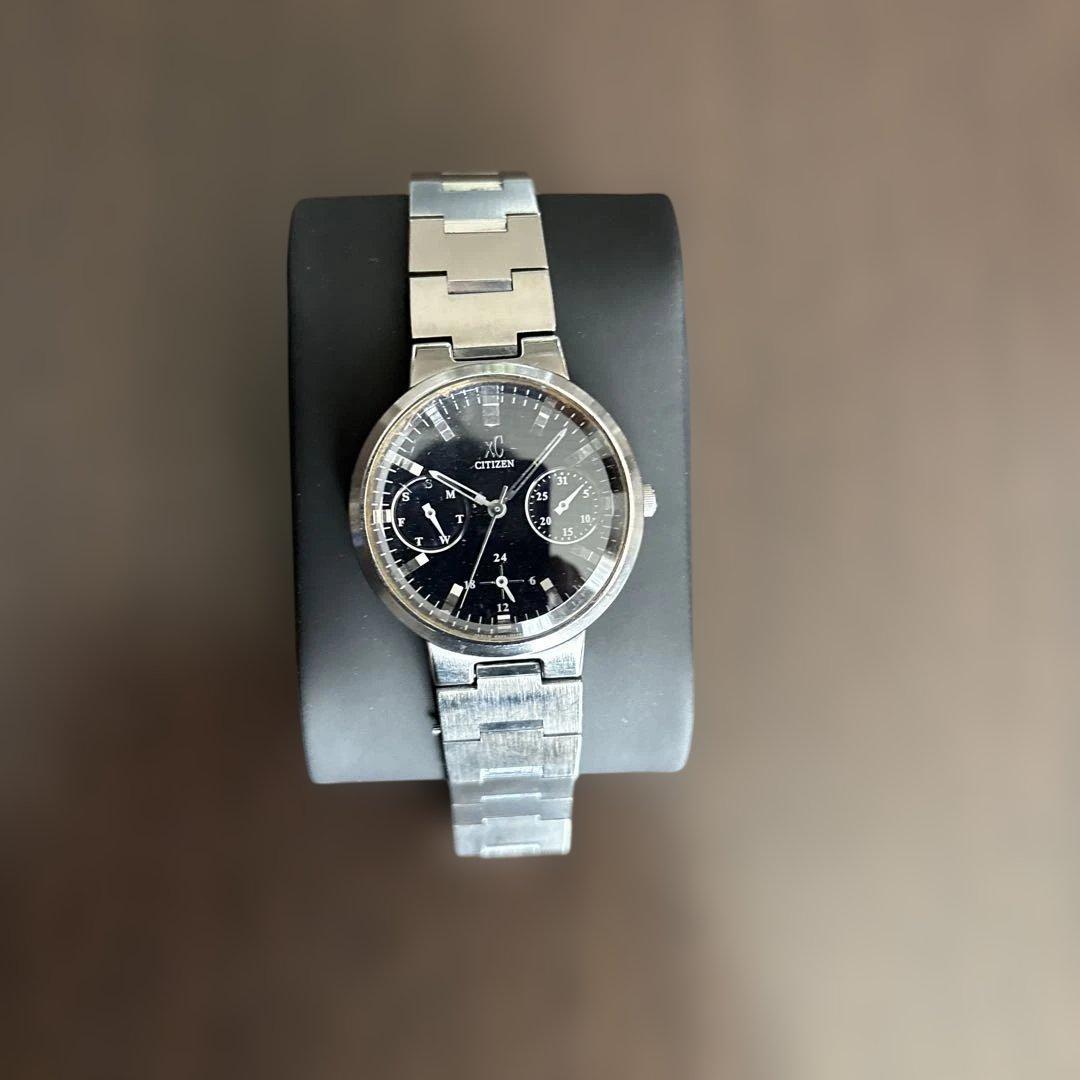 Used Citizen Cross Sea 6329-H07812 QZ Day Date Black Dial