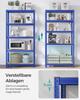 SONGMICS 5-stöckiges Regal, Stahlregal zur Lagerung, werkzeuglose Montage, für Garage, Schuppen, Tragfähigkeit 875 kg, 40 x 90 x 180 cm, Blau