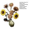 Sunflower Bouquet Shape Brooch with Shiny Rhinestones Flower Plant Pin Suit Lapel Badge Clothing Accessories Wedding Gift