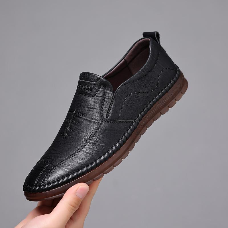 Leather shoes men's summer new versatile business casual shoes beef tendon soft sole non-slip