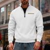 Winter Fleece-Lined Oversized Outdoor Men's Warm Stand-Up Collar Contrast-Striped Sports Sweatshirt
