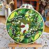 1pc Green Plant Pattern Embroidery DIY Fabric Craft Kit Creative Craft Needle and Thread