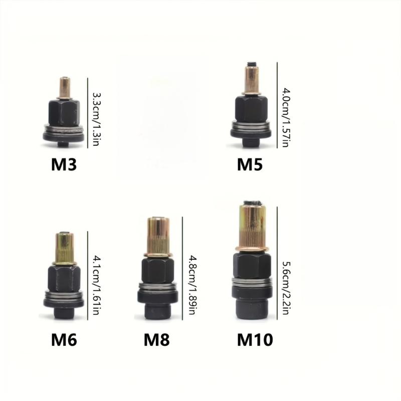 Hand Rivet Nut Head Set Rivet Nut Kit Manual Riveter Tool Accessory For Auto License Plates Metal Works