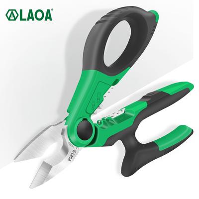 LAOA 6/7 Inch Electrician Scissors 1.5-4mm² Wire Cutters Stripping Electric Wire 1.5-4mm² Cutting Terminal Crimping Stainless