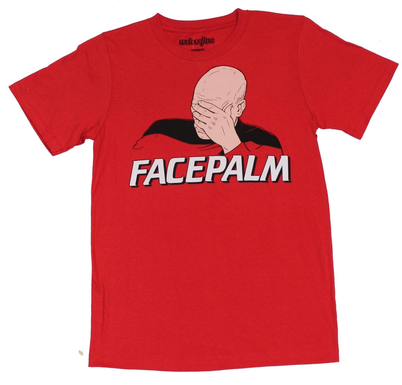 Star Trek The Next Generation Mens T-Shirt - Facepalm Picard Image L