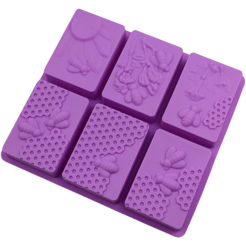 

3D Bee Honeycomb Silicone Soap Mold DIY Square Soap Making Supplies Handmade Chocolate Cake Decoration Baking Tools