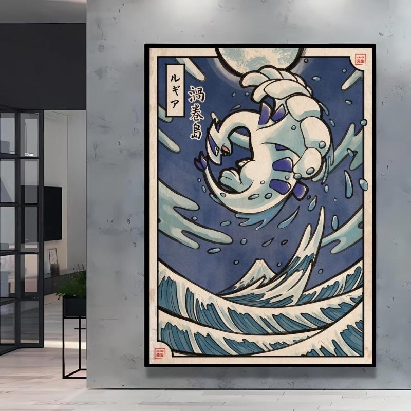 Leinwand Kunstwerk Malerei Pokemon Schiggy Poster Cartoon Bild Klassisch Haus Schlafzimmer Dekoration Gemälde Kindergeschenk
