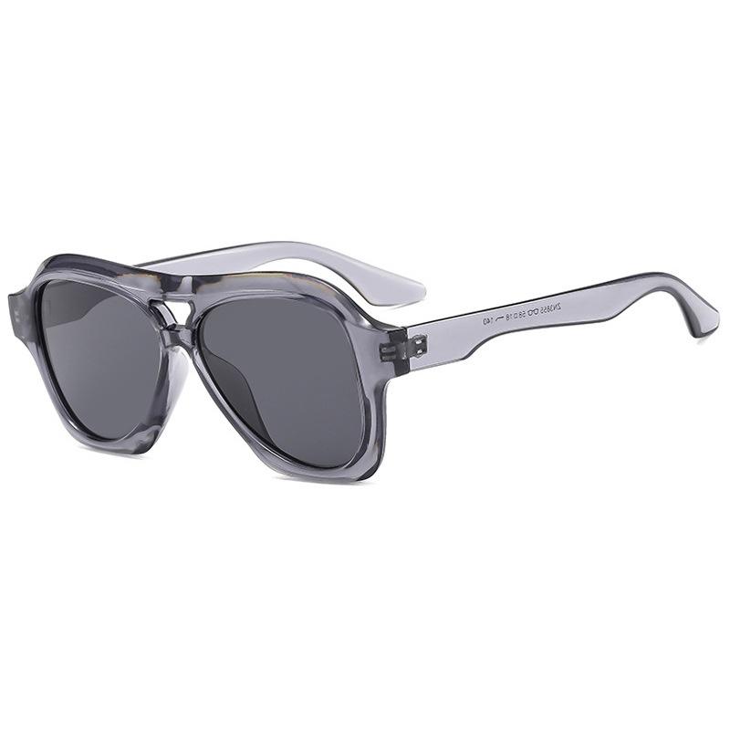 

Thick Frame Oversized Pilot Sunglasses Women Men Retro Brand Big Frame Sun Glasses Female Double Bridge Square Eyewear Shades As shown