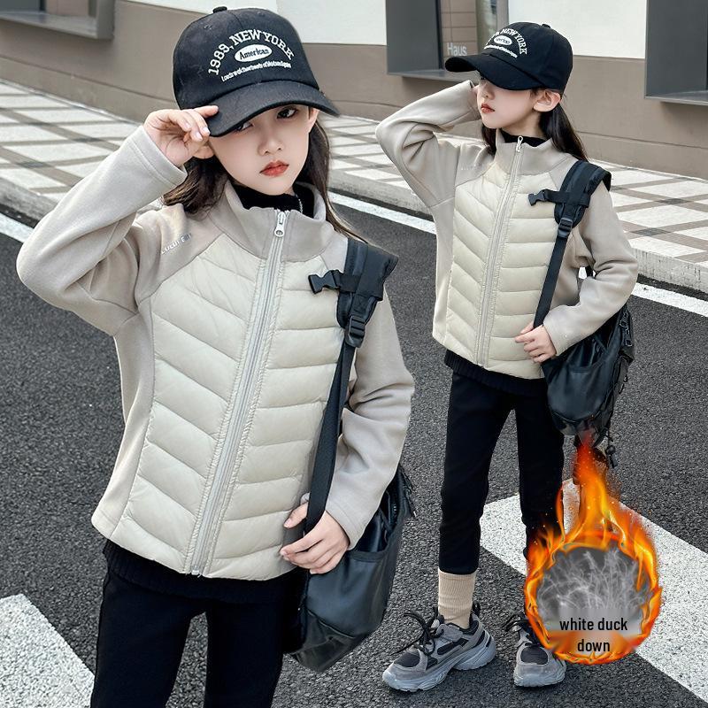 

Детская легкая пуховая куртка 2024 года для школьной формы - Теплое нижнее белье для мальчиков и девочек 140cm