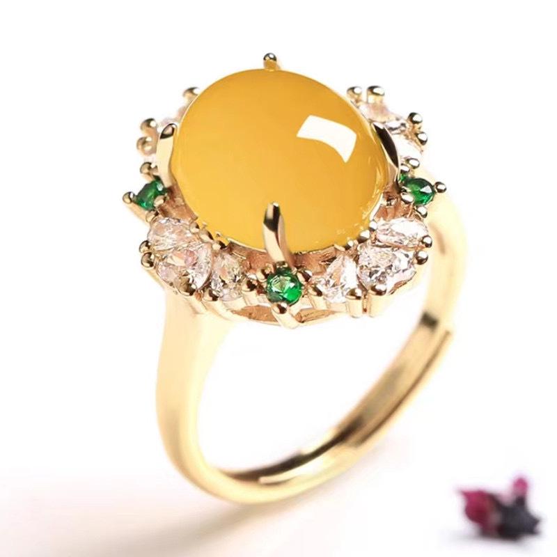 

Регулируемое кольцо из халцедона и ледяного агата свободной формы для женщин с инкрустациями в форме яйца и покрытием из серебра 925 пробы Adjustable