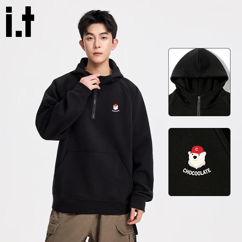 :CHOCOOLATEit Men s Hooded Half-Zip Sweatshirt 3XL