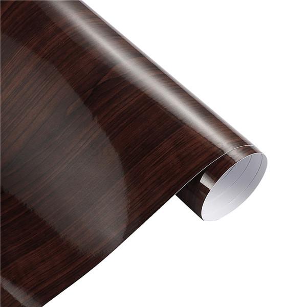 10/30*100cm Glossy Wood Grain Vinyl Film PVC Car Internal Decoration Sticker Wrap Waterproof Grain Textured Decal Accessories