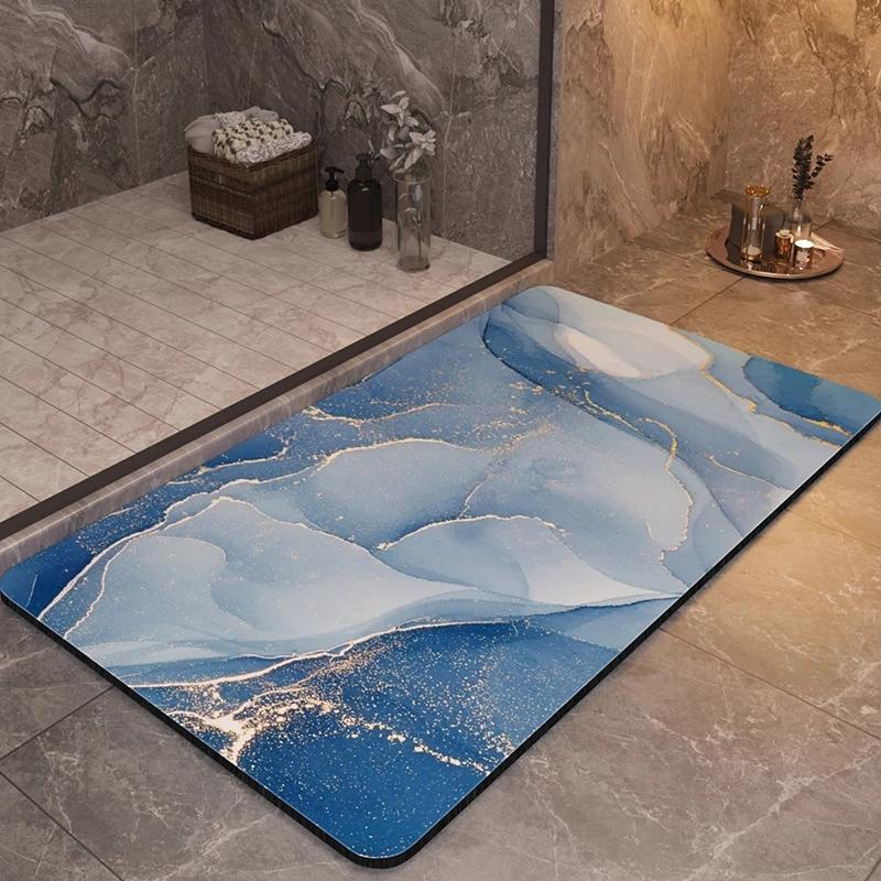 1pcs Luxury Bathroom Mats Anti Slip Shower Bath Mat Super Absorbent Quick Dry Foot Floor Mat Toilet Rug Doormat Carpet Washable