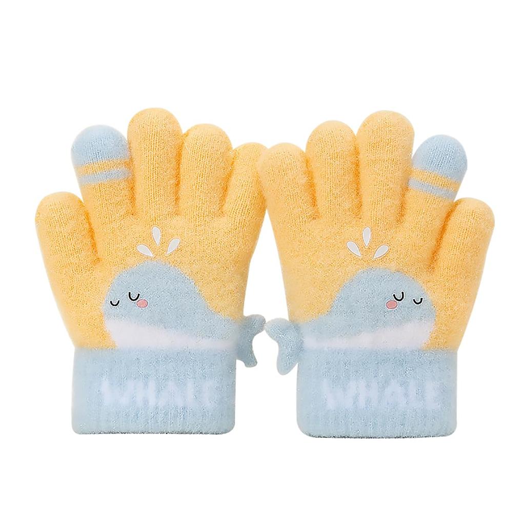 QINTIAN Baby Ages Stylish and Winter Gloves for Cold Protection and Unisex Kids' Mittens, Gloves, 3-5, Warm, Full-Finger Gloves, Cute, Warmth,