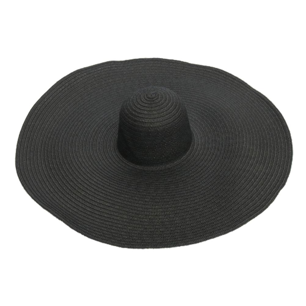 

Oversized Beach Straw Hats for Women Floppy Straw Sun Hat Women s Wide Brim Straw Hat Packable Beach Sun Protection Hat A black