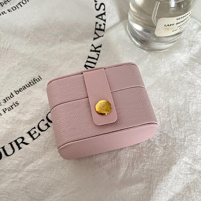 

Портативная коробка для хранения ювелирных изделий, дорожный органайзер, футляр для ювелирных изделий, кожаное хранилище, органайзер для колец, дисплей для ювелирных изделий розовый